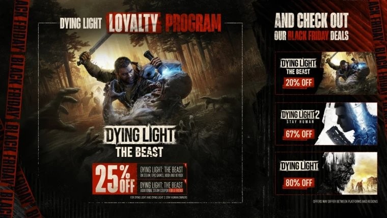 消逝的光芒忠诚计划启动：专属折扣+黑色星期五，双重新老玩家福利来袭