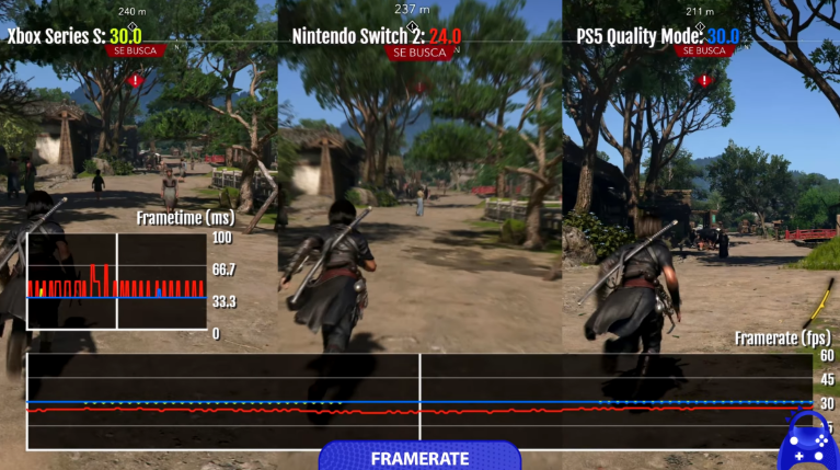 刺客信条：影Switch 2版画面对比PS5/XSX，帧率不稳但能玩吗？