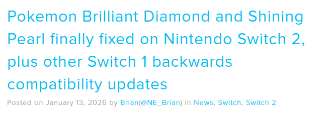 任天堂Switch 2系统新补丁修复多游戏问题，建议玩家速更新