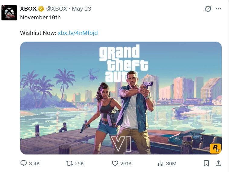11月19日将发售的GTA6,关注度超高或致硬件短缺
