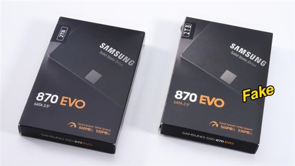 高仿三星870 EVO 2TB固态硬盘曝光：写入120GB后数据全丢、硬盘报废