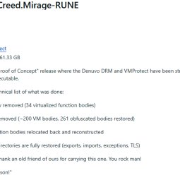 刺客信条幻景破Denuvo?RUNE移除保护还原代码教程